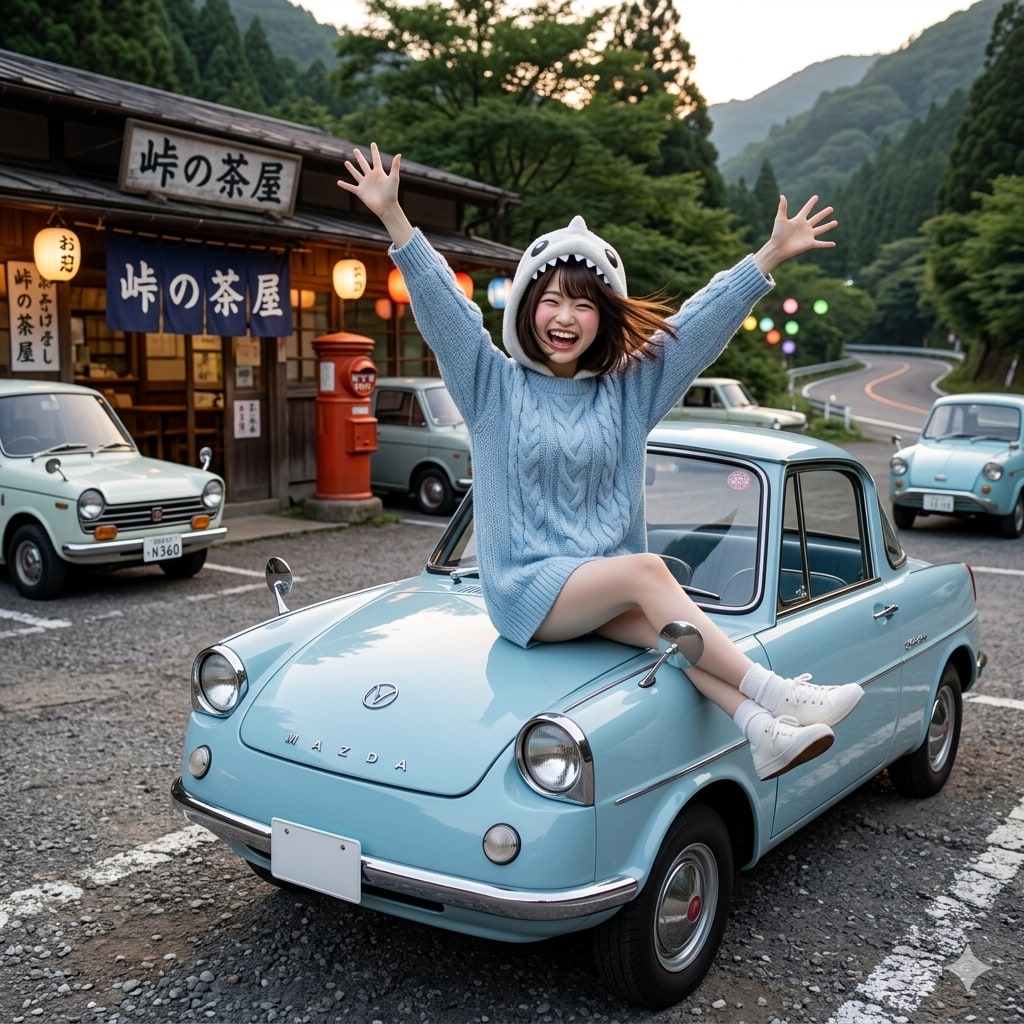 ノコと青い車たち