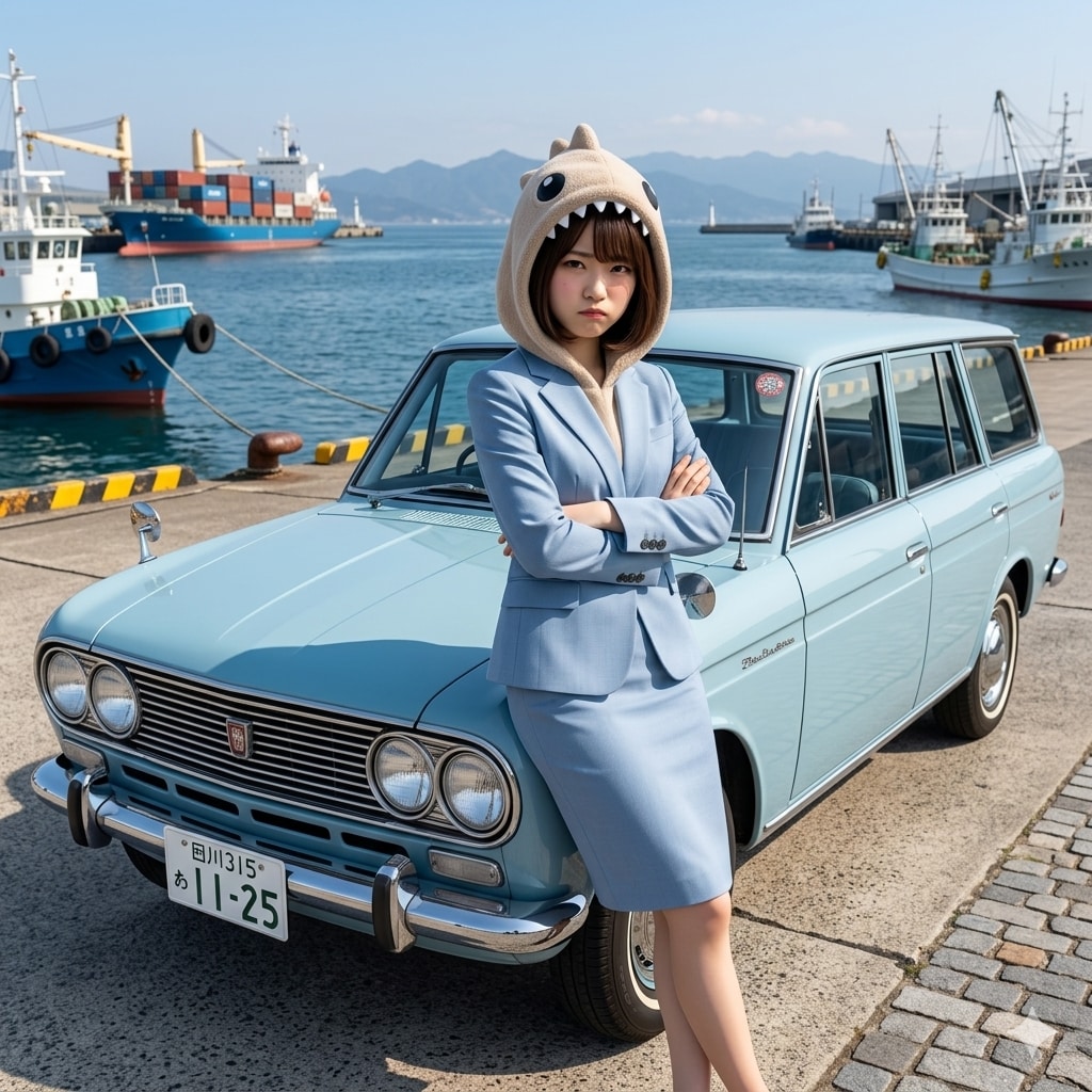ノコと青い車たち