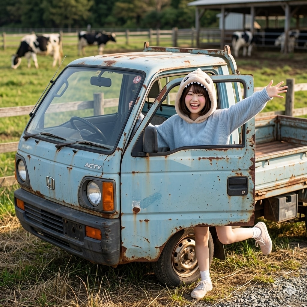 ノコと青い車たち