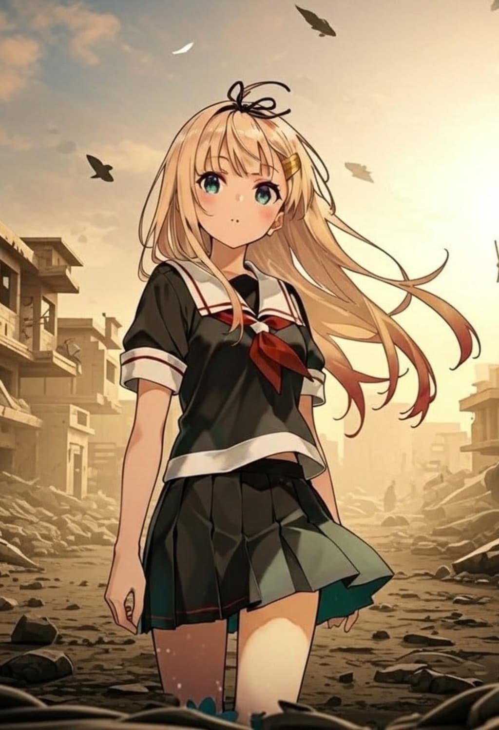 艦これ吹雪と夕立（背景効果）
