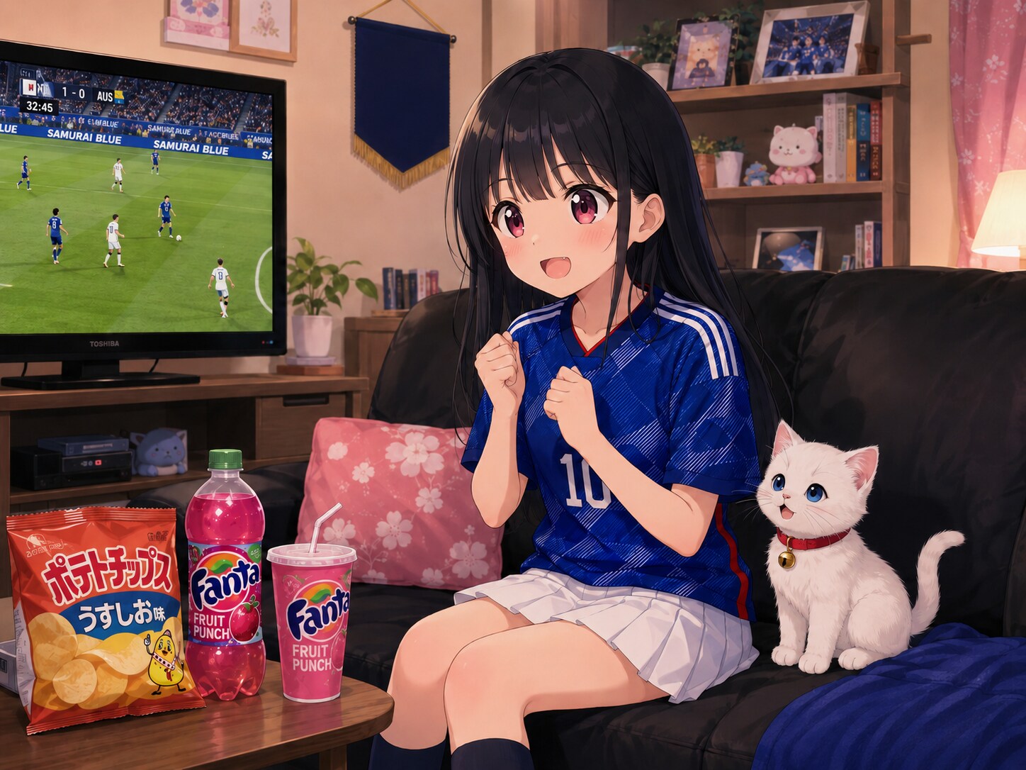 テレビで試合観戦
