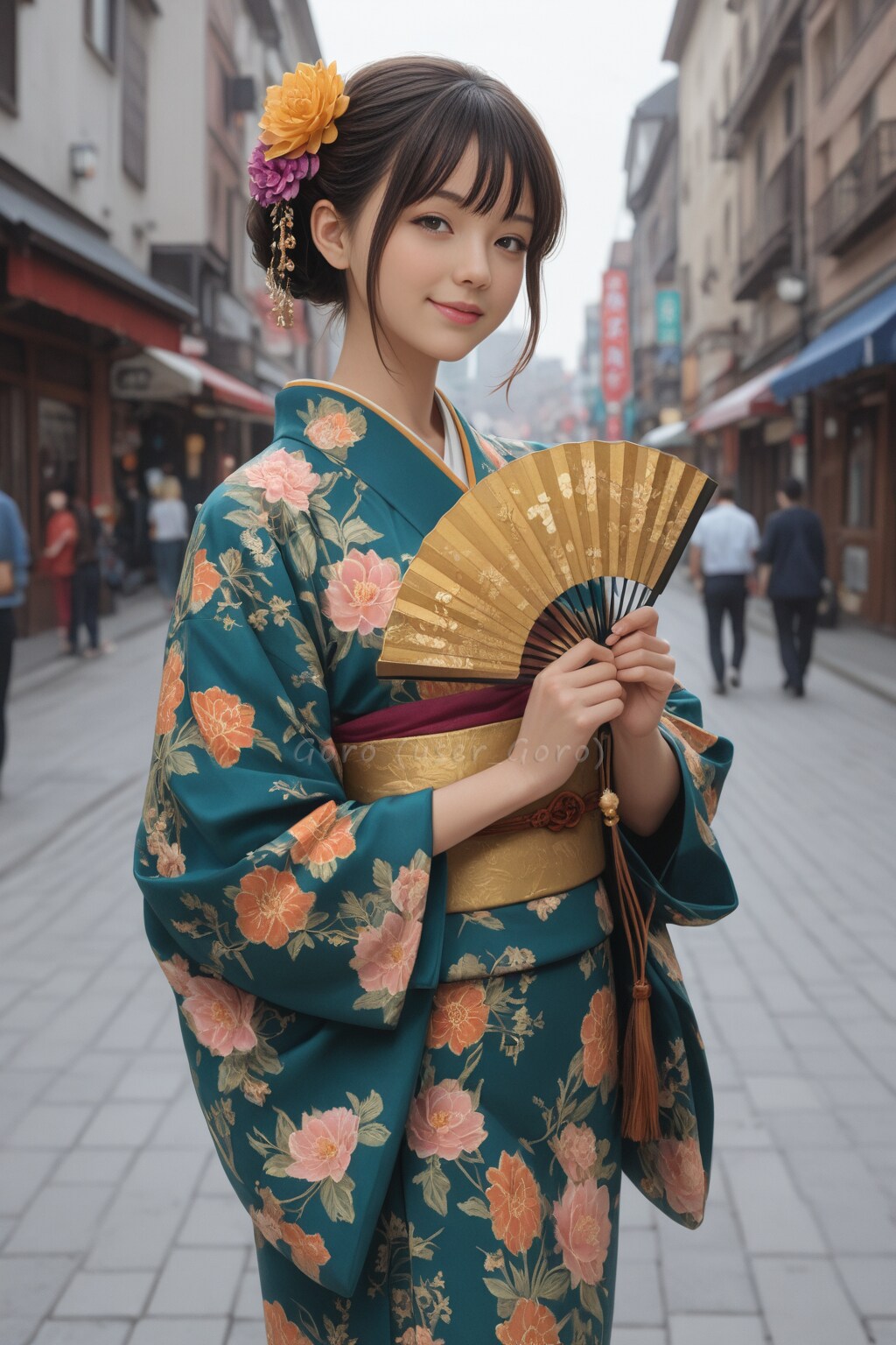 レトロモダンな晴れ着姿 | の人気AIイラスト・グラビア