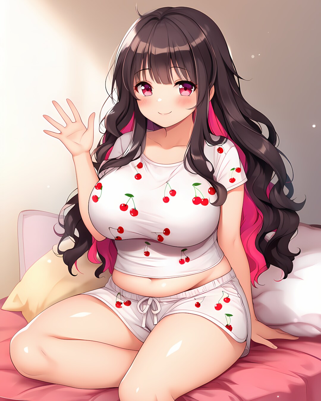 チェリー柄パジャマでおやすみなさい🍒💤リナ