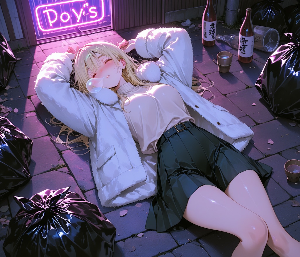 酔いつぶれたお姉さん