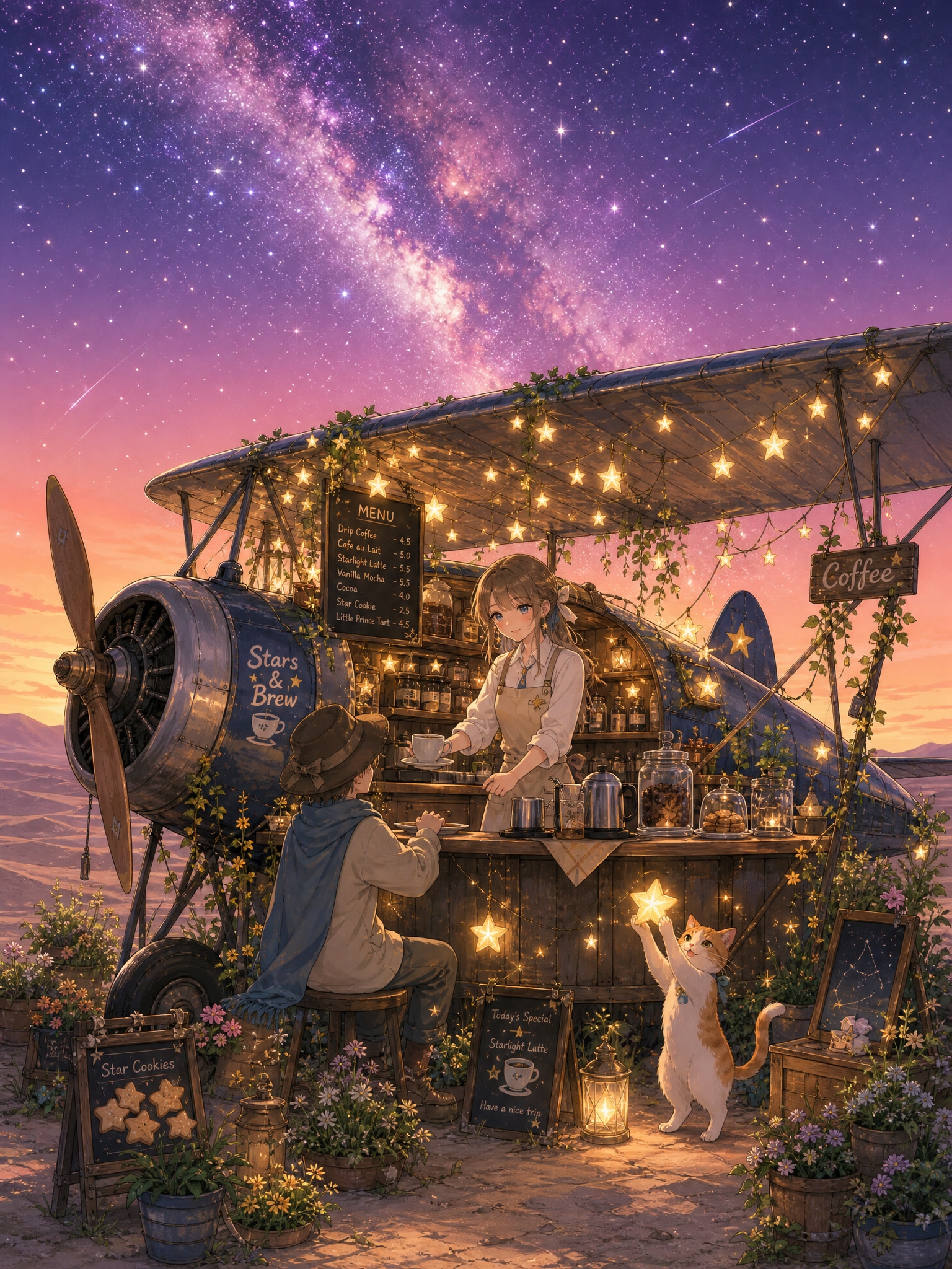 星が降りてくる夜に、珈琲が一杯