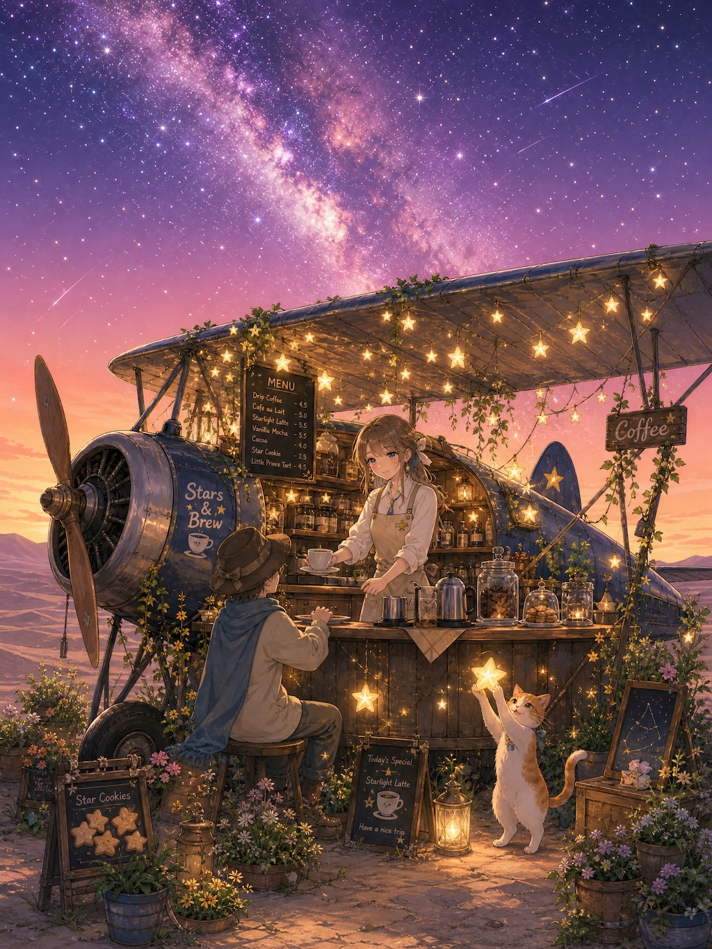 星が降りてくる夜に、珈琲が一杯