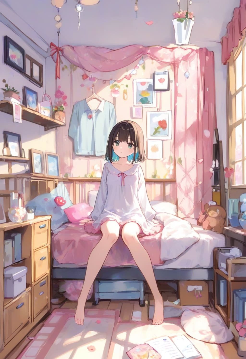 少女の部屋(水彩タッチ)(181)