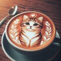 猫のラテアート 2枚目