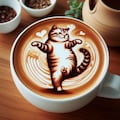 猫のラテアート 4枚目