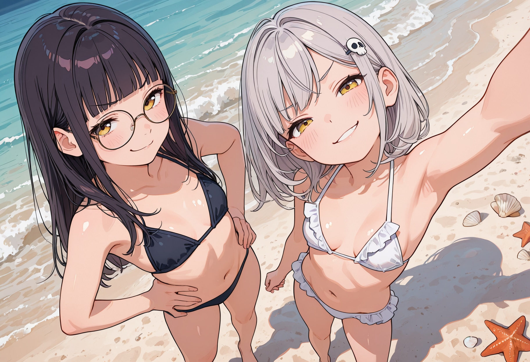 【ツーショット】ぺたんこ委員長ちゃん。