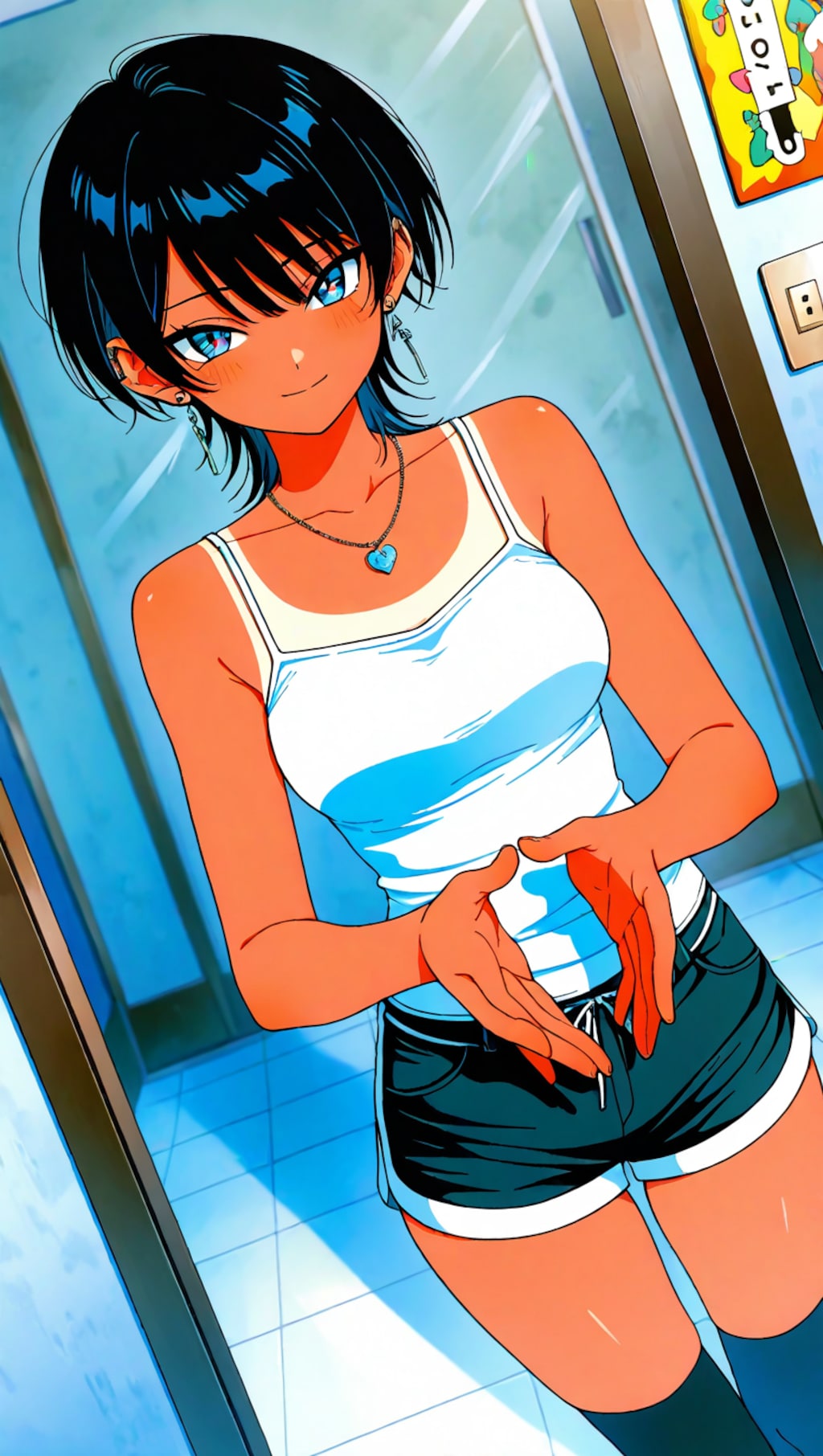 黒髪ショート褐色ギャル