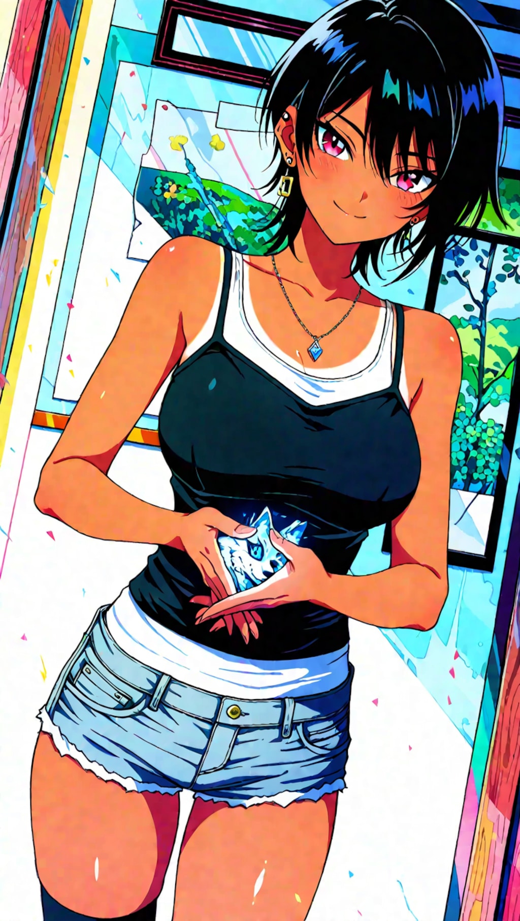 黒髪ショート褐色ギャル