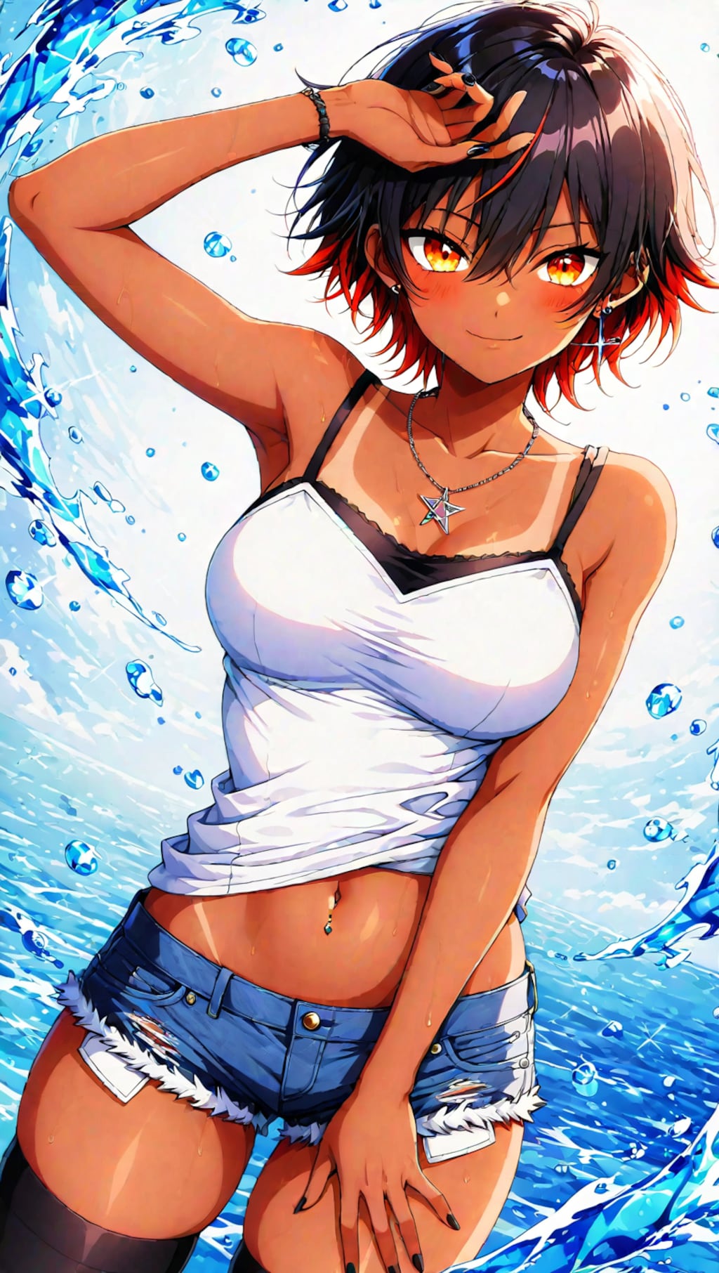 黒髪ショート褐色ギャル