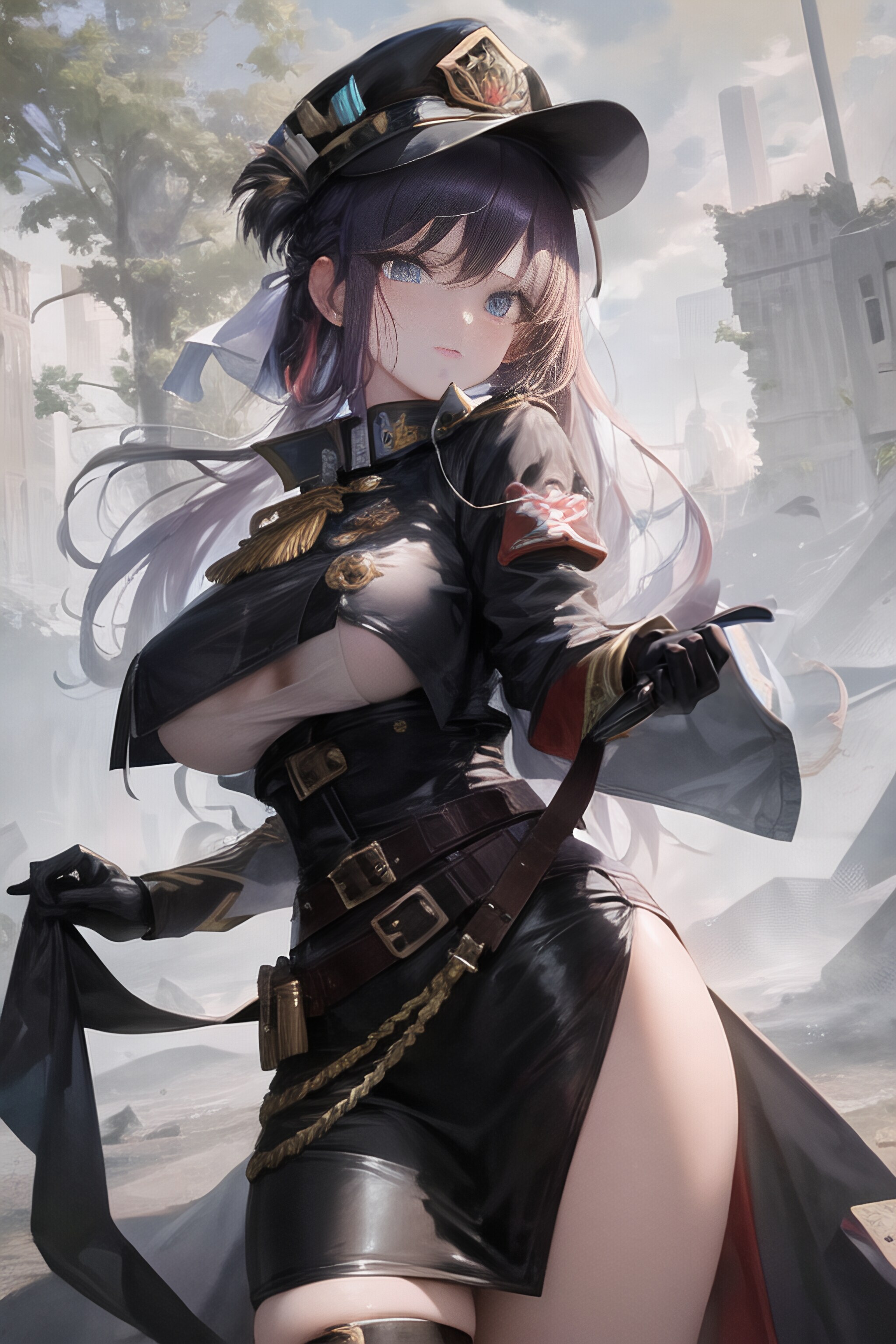 Soldier Girl in Ruin