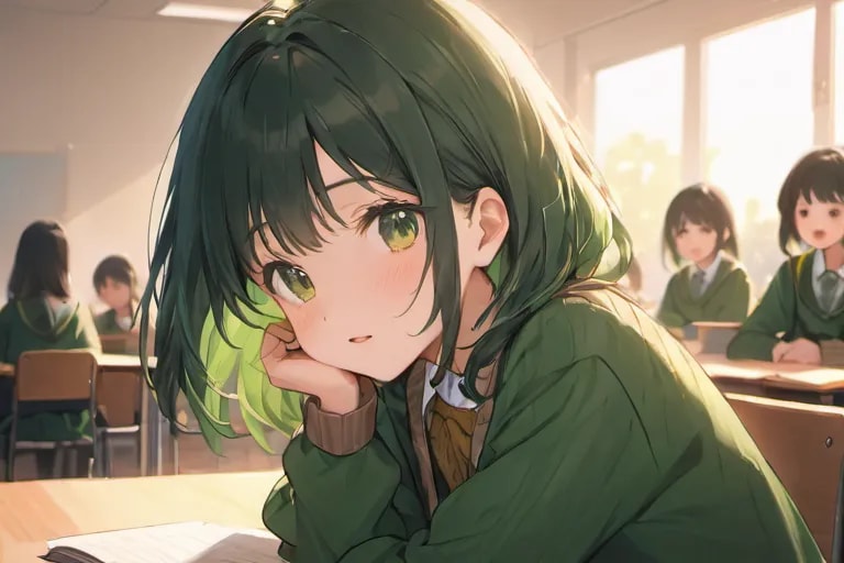 緑のカーディガン