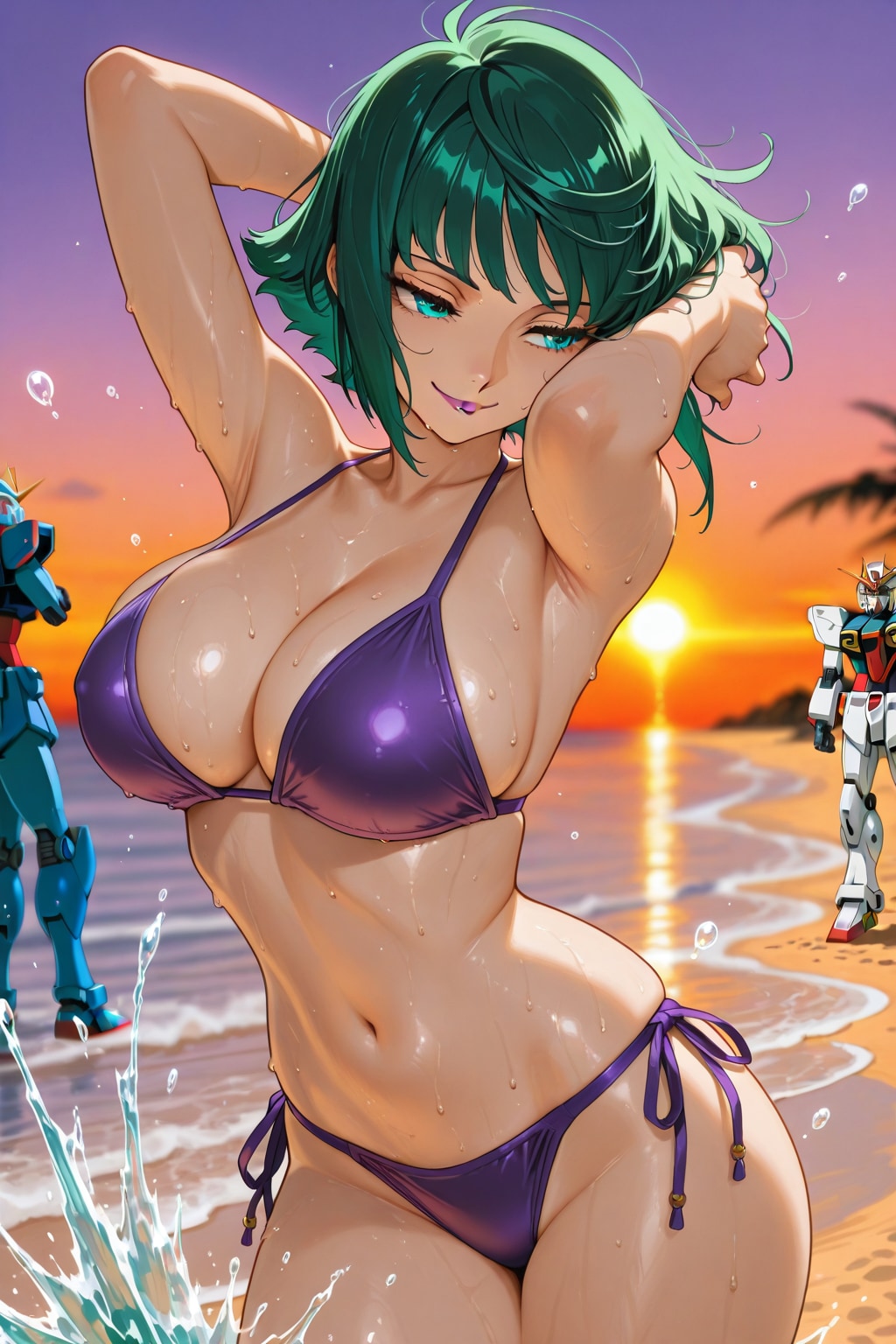 ガンダムヒロインなECHIDNA娘ビキニグラビア👙🌅❤️
