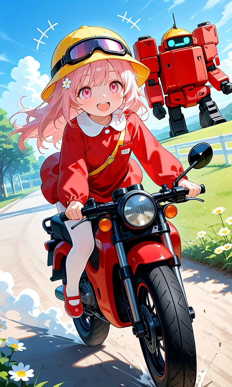 園児がえんじ色の服でエンジン全開でエンジョイしている画像 | の人気AIイラスト・グラビア