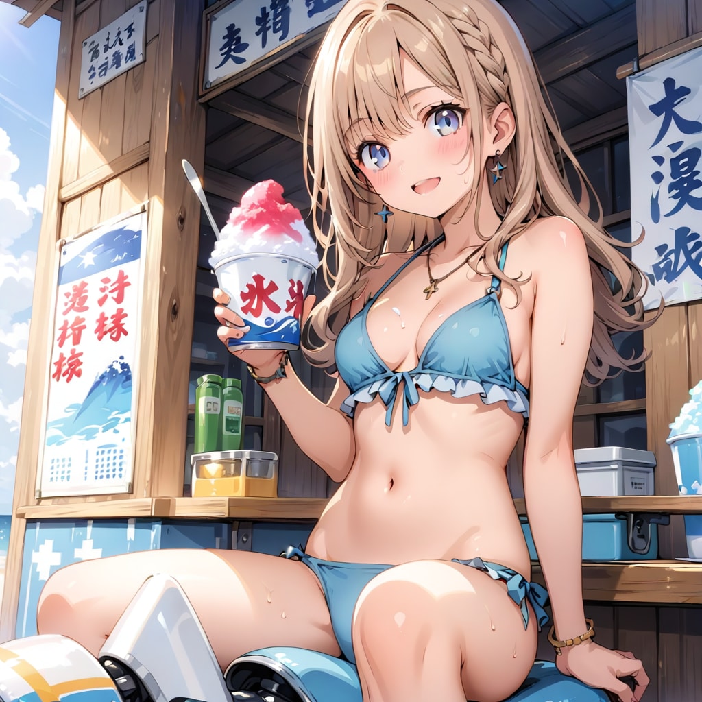 かき氷を食べる260809