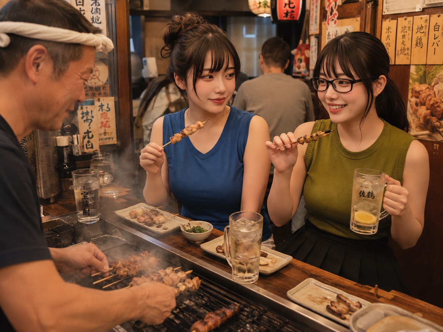 【ウチの娘シリーズ】近所の焼き鳥屋さんにて・・