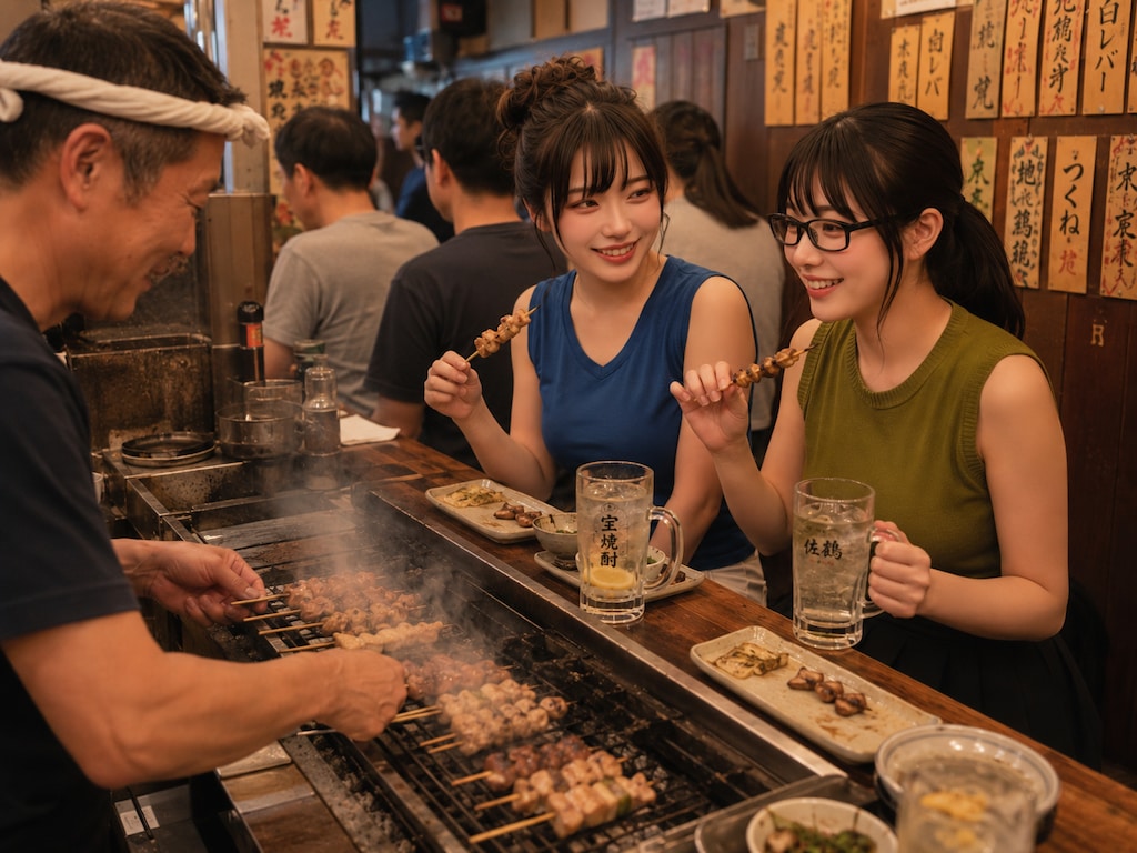 【ウチの娘シリーズ】近所の焼き鳥屋さんにて・・