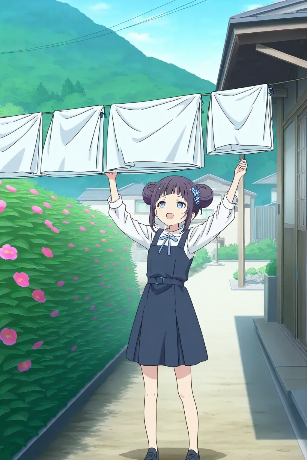 没供養：洗濯物を干すおだんごちゃん🍡✨ | の人気AIイラスト・グラビア