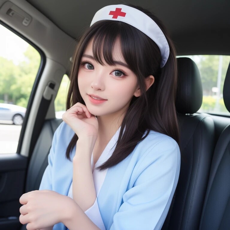 黒髪ロングで車内の美女６９ | の人気AIイラスト・グラビア