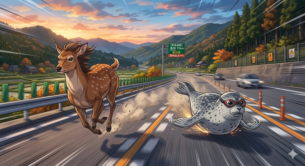 鹿vs疾走アザラシ