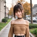 オフショルダーのポニーテール少女 7枚目