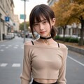 オフショルダーのポニーテール少女 6枚目
