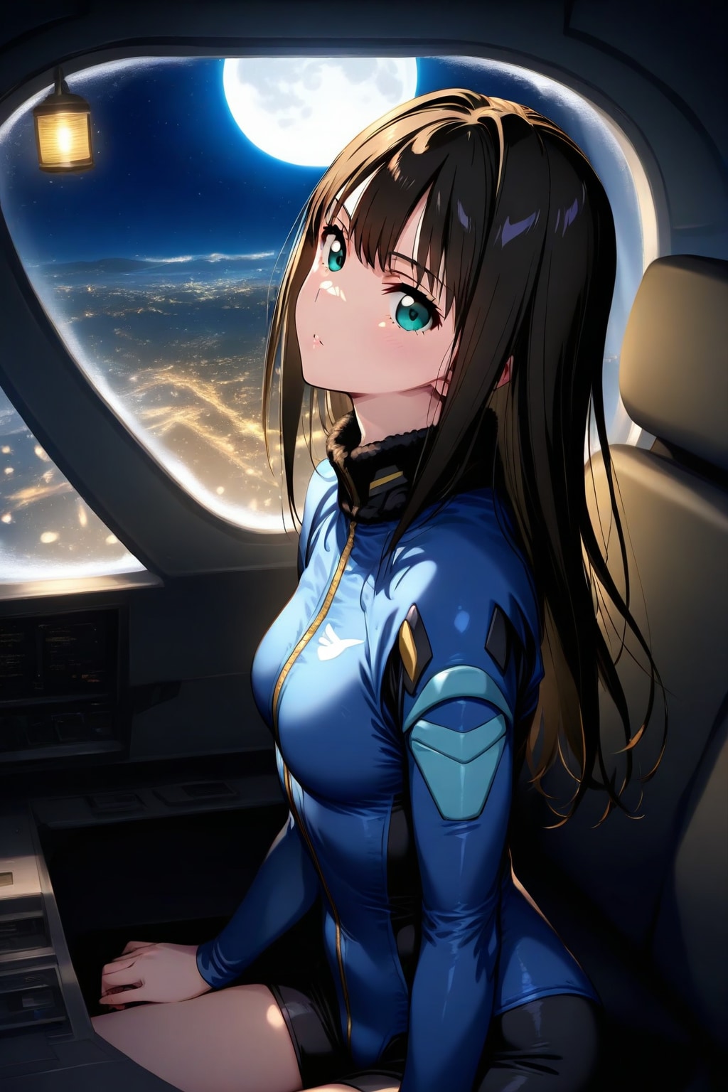 コックピットのしぶりんと六本木の上空