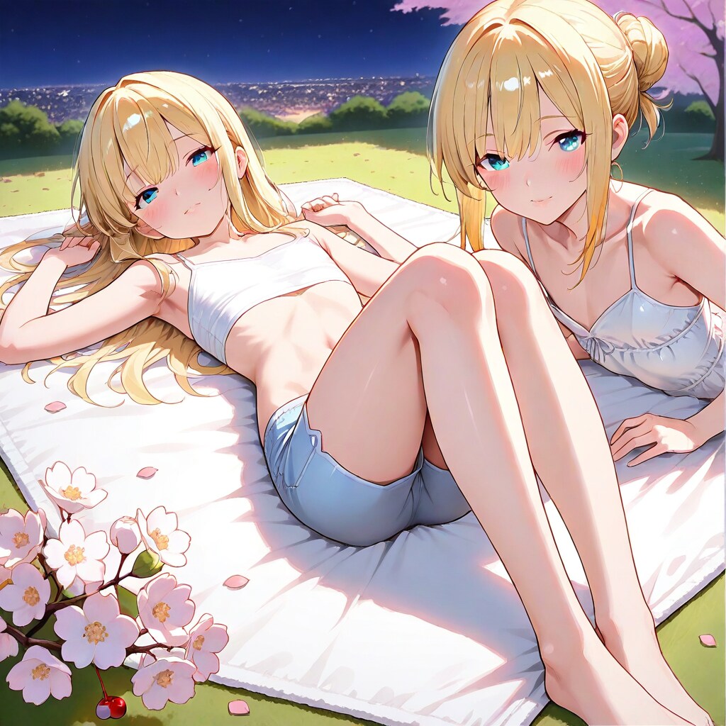 桜の公園でお花見