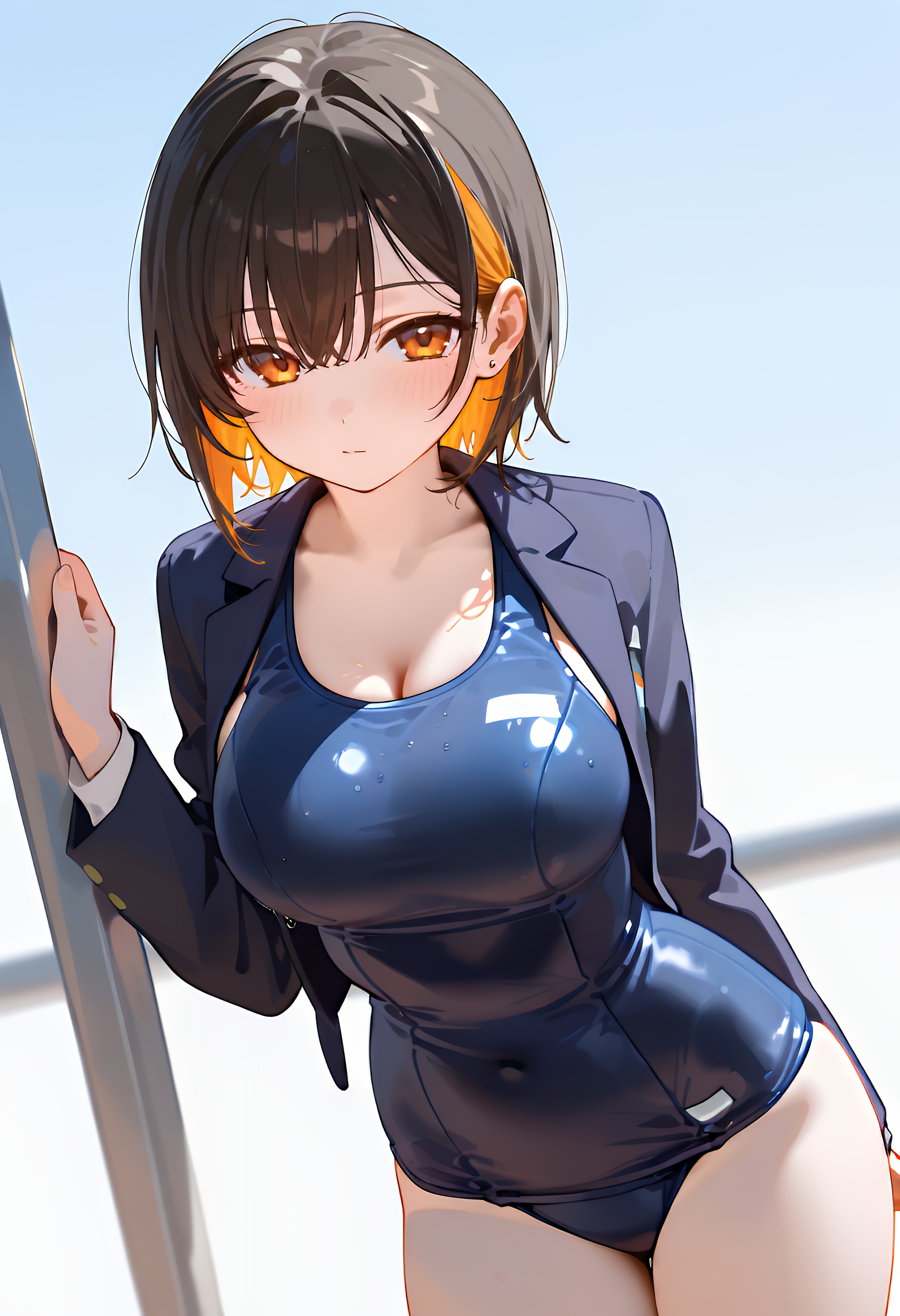 制服の中の水着