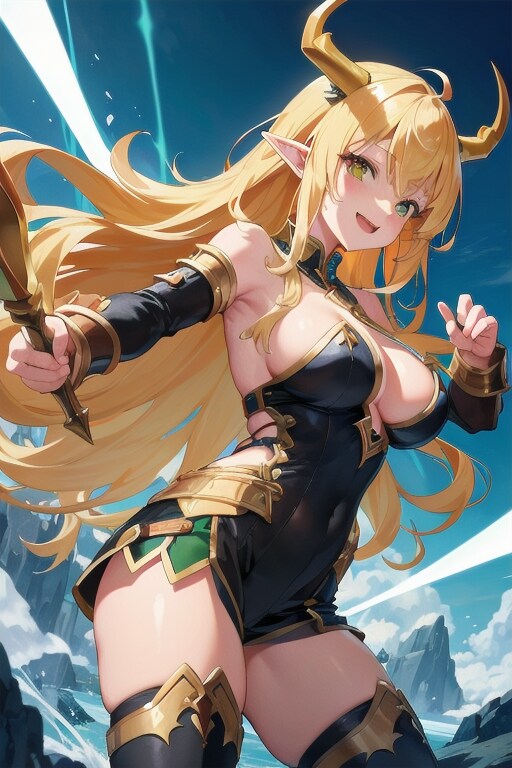 金髪黒バトルドレス(山だねぇ、強いやつ見つけに行くぞ)_20230107