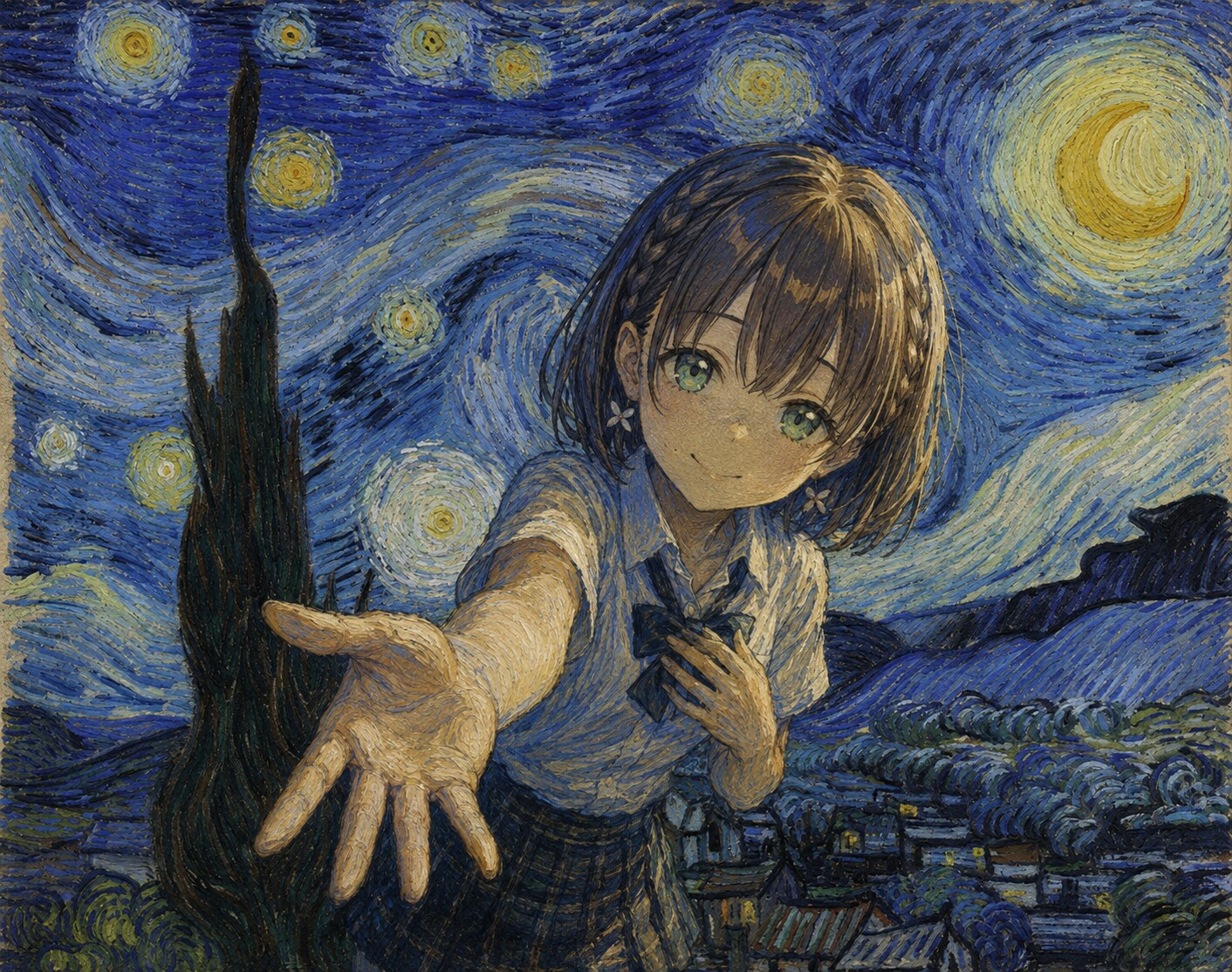 星月夜（フィンセント・ファン・ゴッホ） | の人気AIイラスト・グラビア