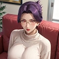 ソファでゆったりしてる爆乳伯母さん 5枚目