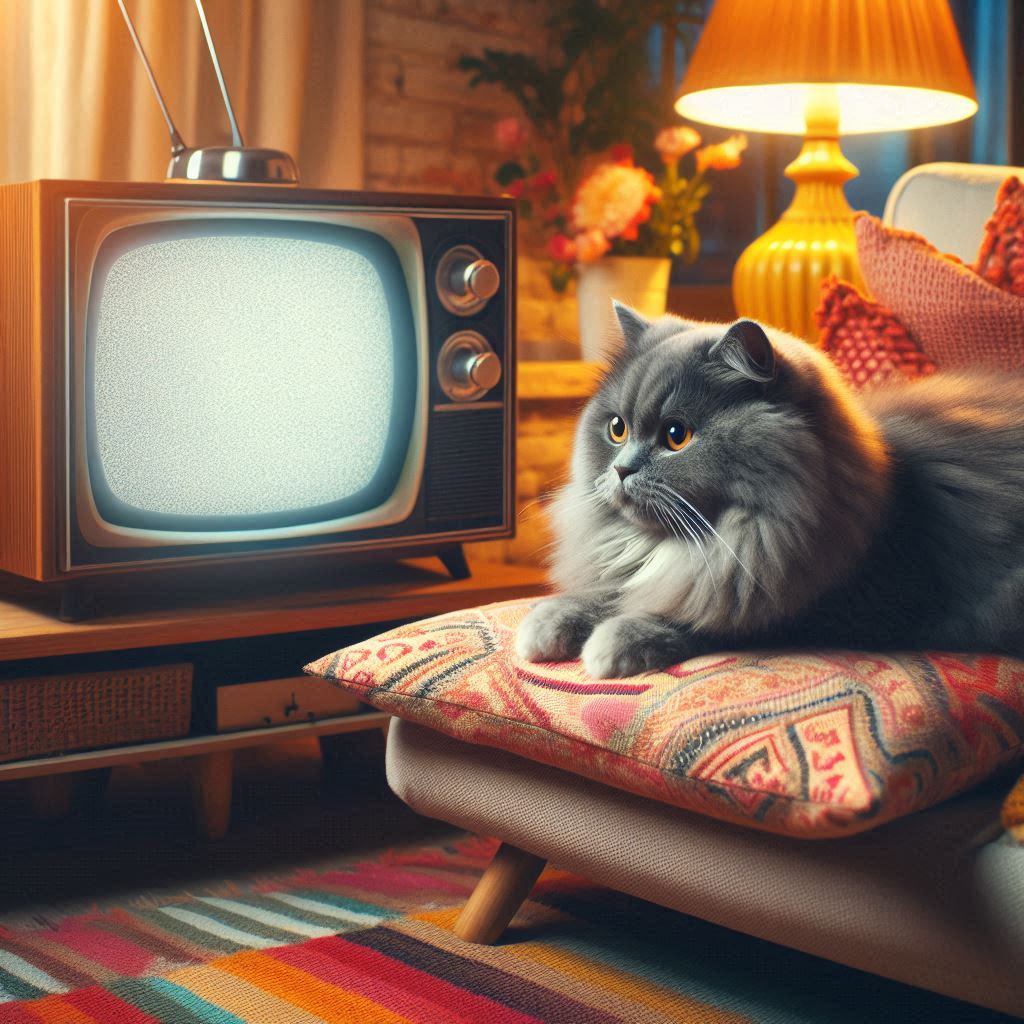 ブラウン管テレビと猫 | の人気AIイラスト・グラビア