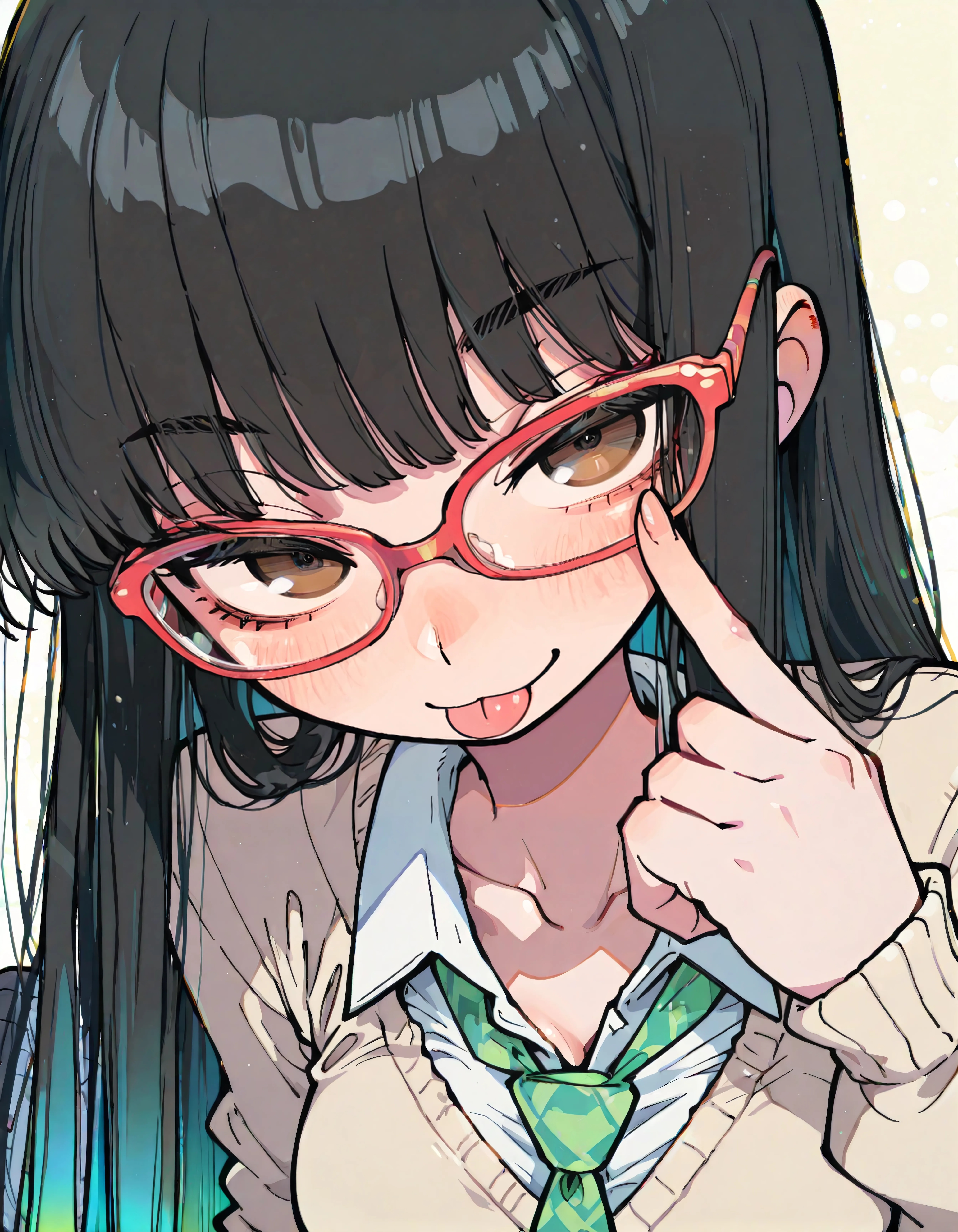 Playful Intellect Behind Crimson Frames