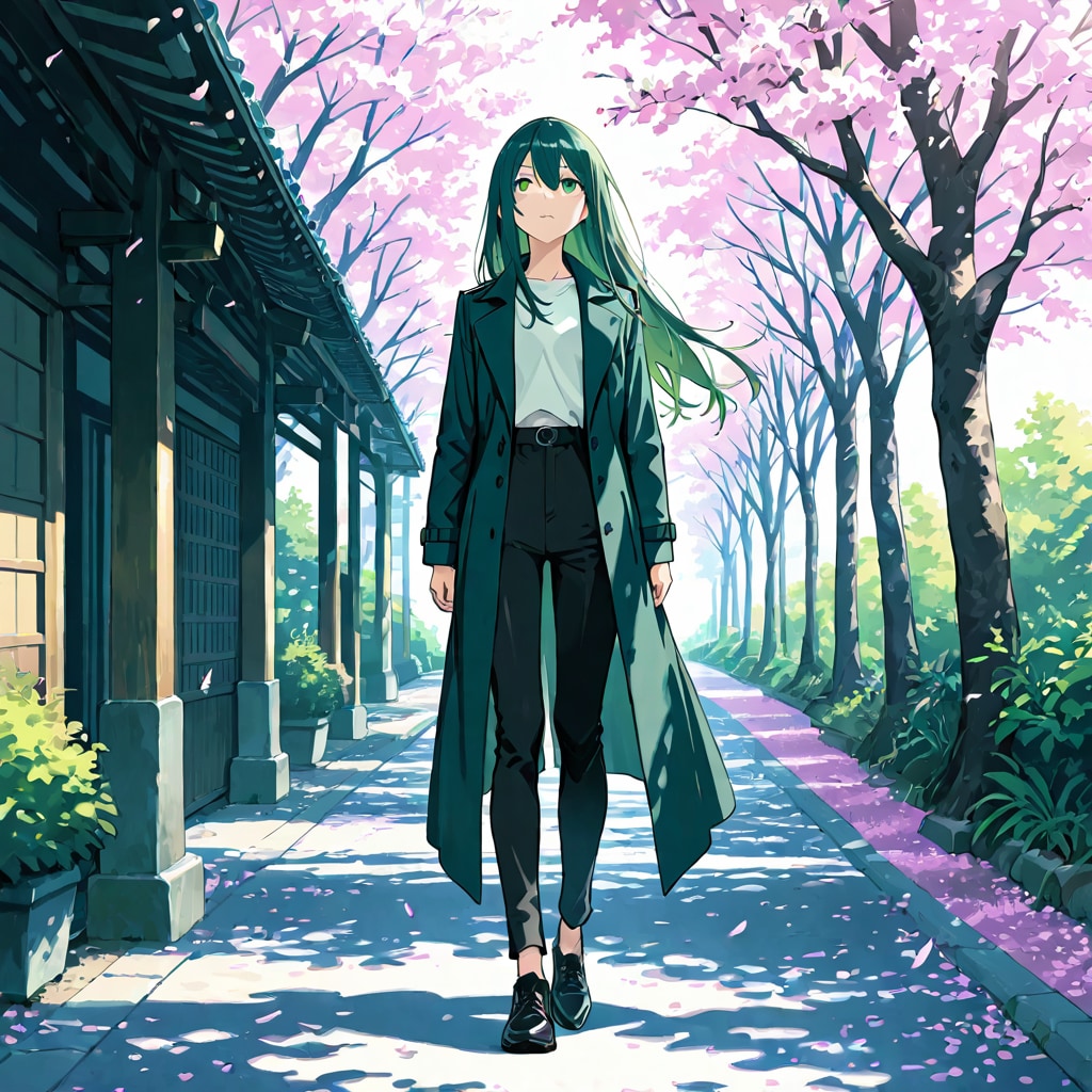 静かな休日の桜並木