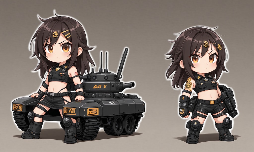 241018 「メタルパンク世界のchibi軍曹と火星戦車」？