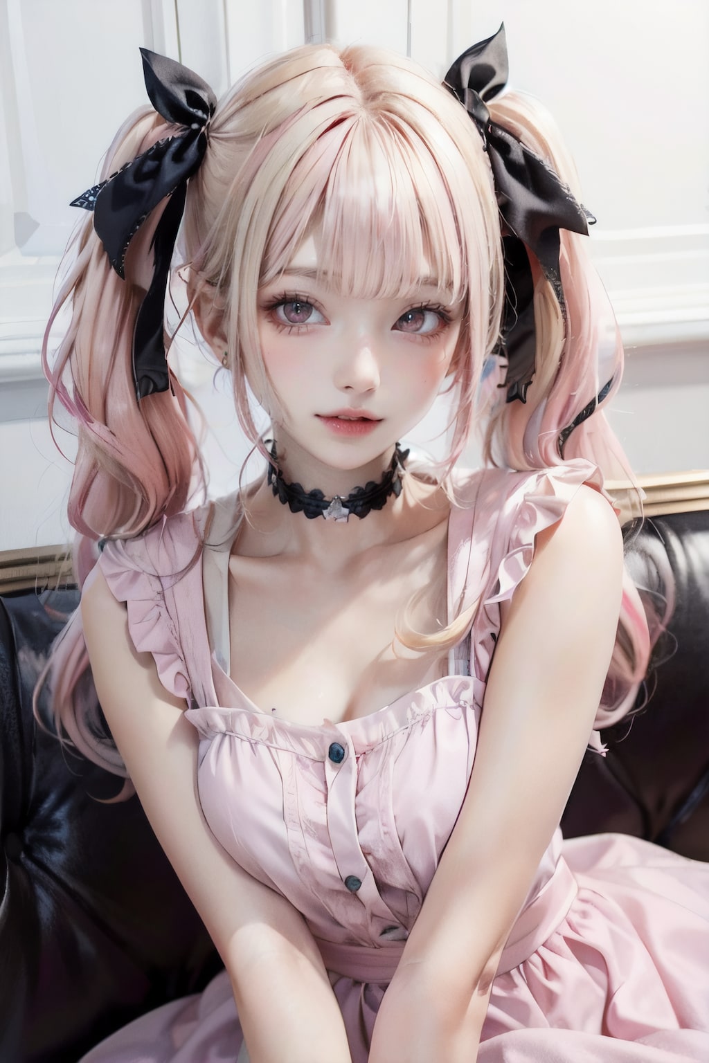 Blonde twintail