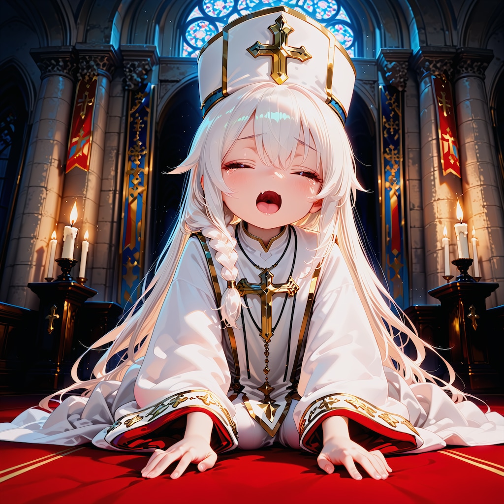 法衣の裾を踏んでわからされた幼女教皇