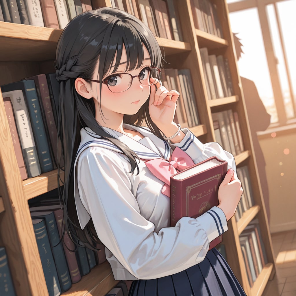 図書室と詩織ちゃん | の人気AIイラスト・グラビア
