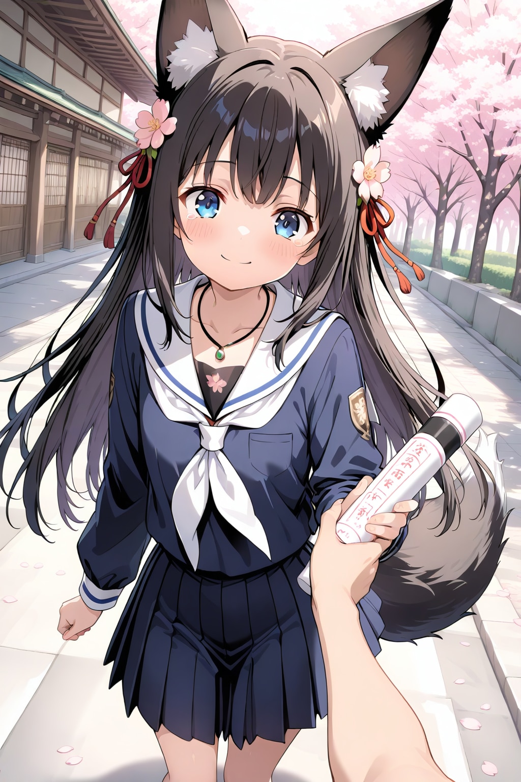 Hana Shirosaki's graduation in fox mode. | の人気AIイラスト・グラビア