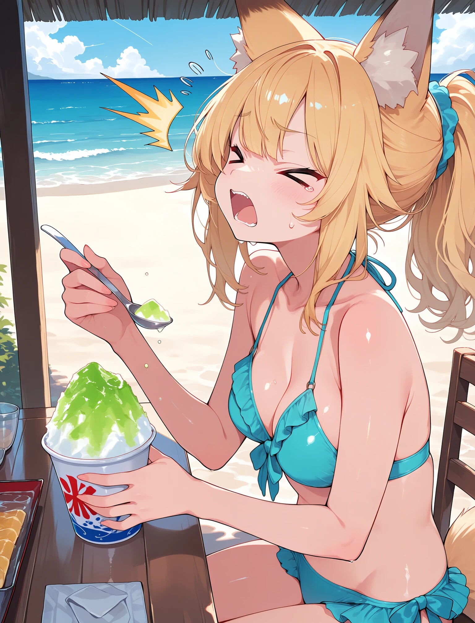 かき氷でキーン！