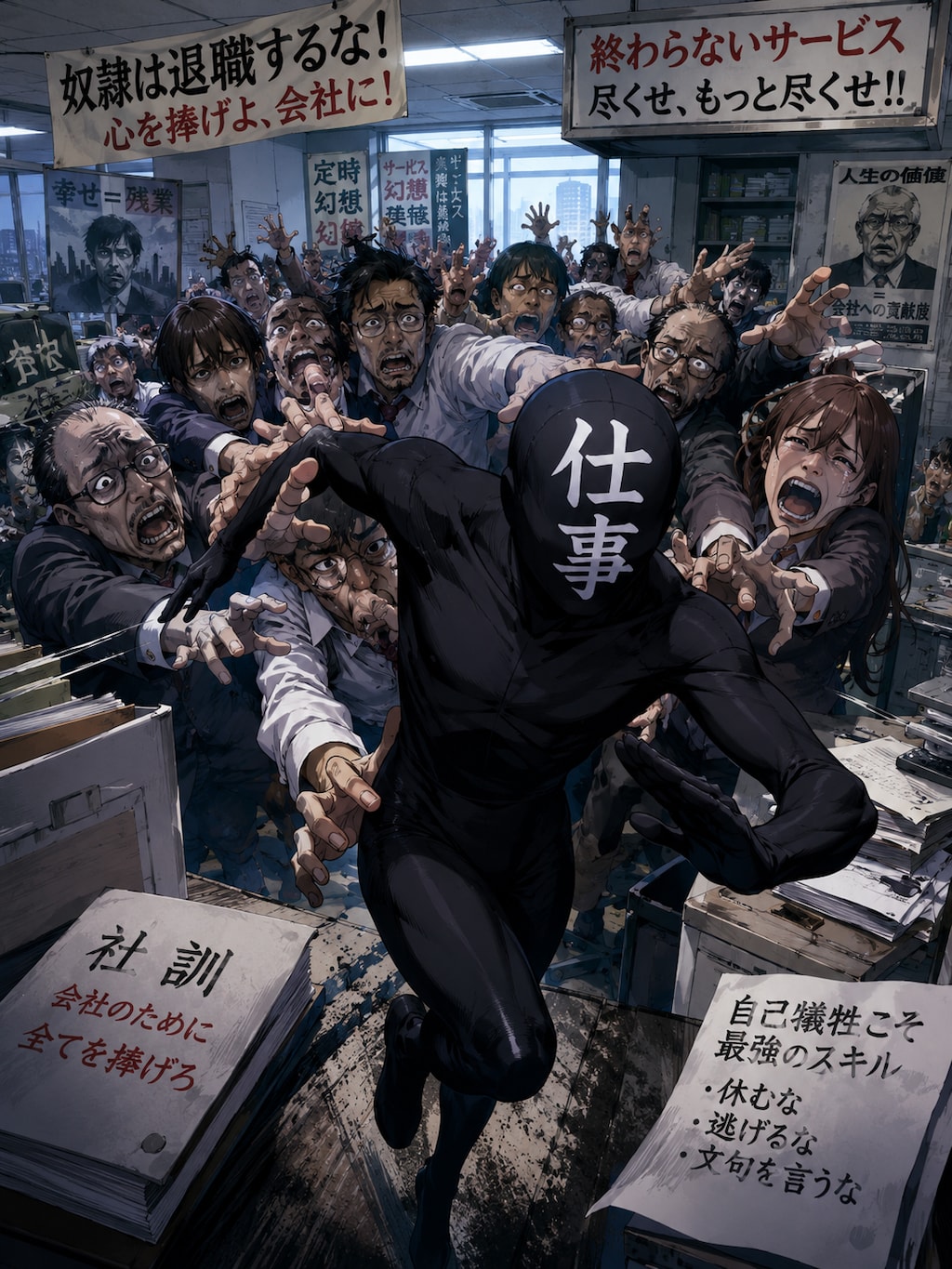仕事【が】率先して逃げる職場