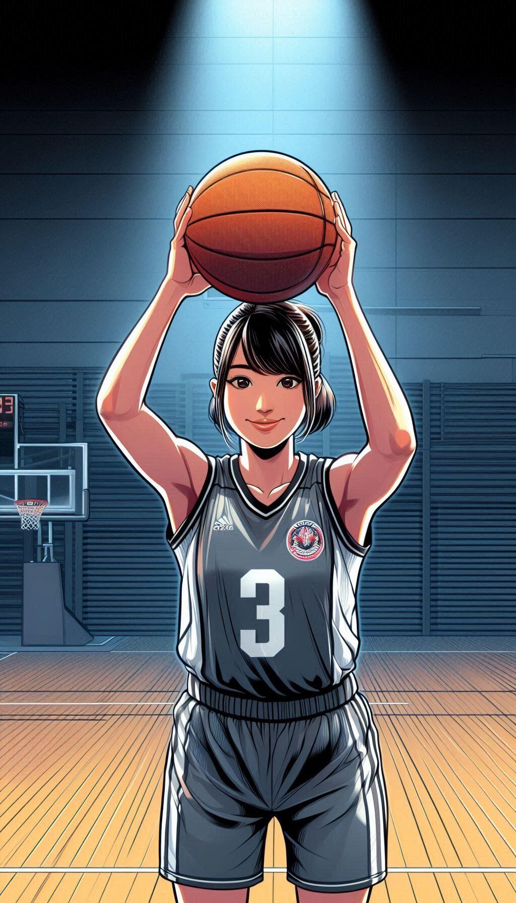 女バスのジャンプシュート372