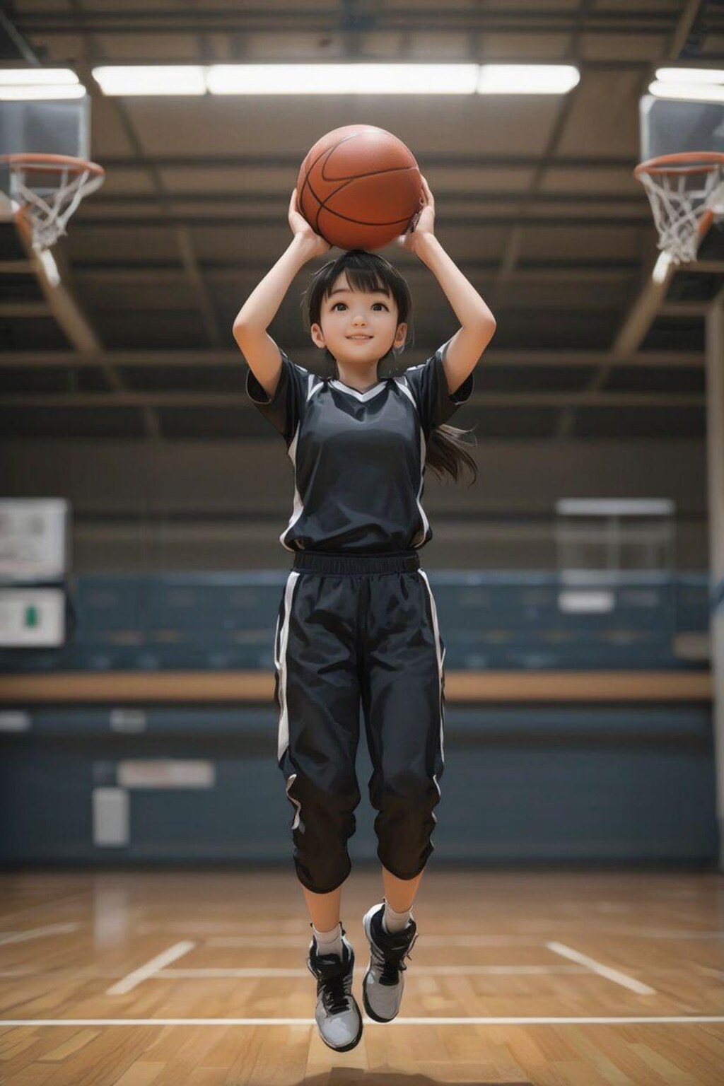 女バスのジャンプシュート372