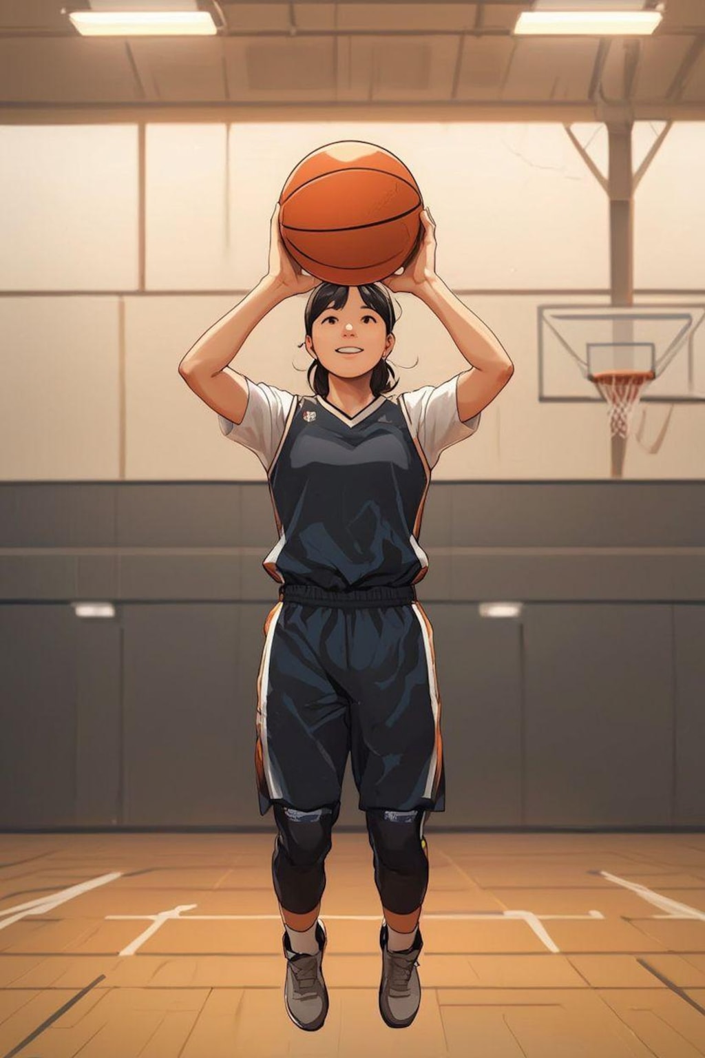 女バスのジャンプシュート372