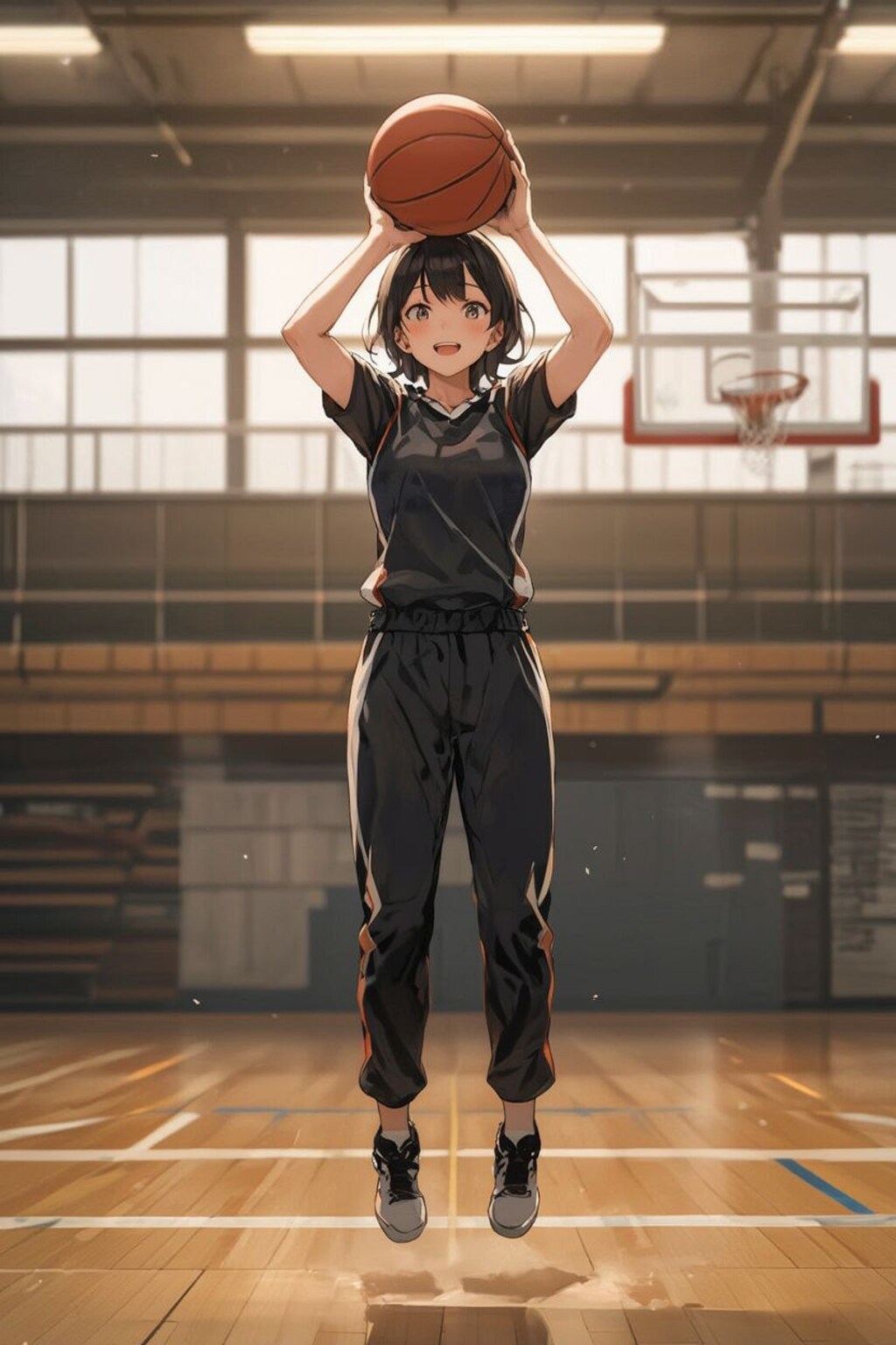 女バスのジャンプシュート372