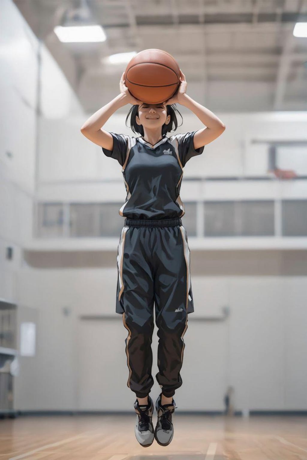 女バスのジャンプシュート372